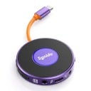 Draagbare USB-C audio adapter A10 voor muziekopname, 24bit/96kHz, monitoring, 3,5mm jack, paars, voor mobiel, PC, gitaar en streaming 1