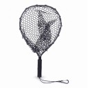 Draagbare visnet Ultraleicht met schuimrubberen handvat en karabijnhaak Hoofd 30 x 35 cm Aluminiumlegering en siliconen netmateriaal 1