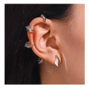 Draak duivelse oorbellen met ketting voor kraakbeen moderne hip-hop stijl trendy punk sieraden voor vrouwen voor dagelijks gebruik met clips 4