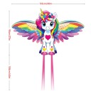 Dragon volant coloré en forme de cheval avec des ailes arc-en-ciel Drago léger en polyester pour enfants et adultes Amusement par temps venteux à l'extérieur 5