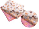 Drap de bain doux pour chiens avec imprimé de pattes 4