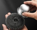 Drátěnca pentru vase 10 x 7 cm Oțel inoxidabil Perie metalică cu mânere Spirala de curățare puternică Drátěnca de bucătărie 3