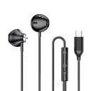 Drátová sluchátka do uší s konektorem USB-C a mikrofonem odolné kovové tělo a PVC kabel voděodolná ovládání hlasitosti pro hudbu i hovory 3