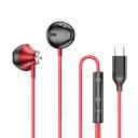 Drátová sluchátka do uší s konektorem USB-C a mikrofonem odolné kovové tělo a PVC kabel voděodolná ovládání hlasitosti pro hudbu i hovory 6
