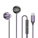 Drátová sluchátka do uší s konektorem USB-C a mikrofonem odolné kovové tělo a PVC kabel voděodolná ovládání hlasitosti pro hudbu i hovory 5