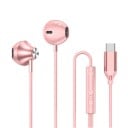 Drátová sluchátka do uší s konektorem USB-C a mikrofonem odolné kovové tělo a PVC kabel voděodolná ovládání hlasitosti pro hudbu i hovory 4