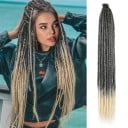 Dreds Sintéticos Largos Postizos 61 cm Ombre loc Para Extensión de Cabello Estilo Reggae Ligeros y Flexibles Fácil Instalación y Remoción 1