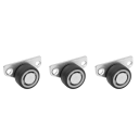 Drehbare Möbelrollen 53×33×20 mm, TPE-Gummi und verzinktes Blech, Einbauhöhe 18 mm, Lochabstand 40 mm, silber 2
