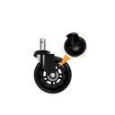 Drehbare Rollen für Stühle mit Stift, Durchmesser 50 mm, Stift 10–11 mm, Länge 22 mm, Material Stahl und Gummi, schwarze Ausführung, für Bürostühle 3