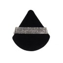Dreieckiger Make-up-Schwamm aus Samt, 7 x 6,5 cm, Gesichtspuderschwamm, Kosmetikwerkzeug mit Diamantstreifen, feiner Make-up-Applikator 1