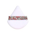 Dreieckiger Puderquaste, 7 x 6,5 cm, Samt-Make-up-Schwamm, Gesichts-Make-up-Tool, bunter Diamantstreifen, Kosmetik-Tool 2