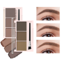 Dreifarbiger Puder-Augenbrauenschatten mit Pinsel 5 g Palette zum Formen und Hervorheben der Augenbrauen Natürliche Färbung Professionelles Make-up-Tool 5