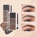 Dreifarbiger Puder-Augenbrauenschatten mit Pinsel 5 g Palette zum Formen und Hervorheben der Augenbrauen Natürliche Färbung Professionelles Make-up-Tool 3