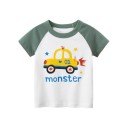 Drenge-T-shirt med bil B1416 3
