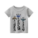 Drenge-T-shirt med girafprint B1385 1
