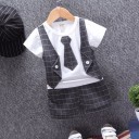 Drenge-T-shirt med vest og shorts L1141 9