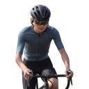 Dres de ciclismo masculino leve e respirável com mangas curtas e fecho de correr completo com mangas em rede e bolso nas costas 14