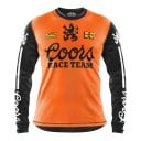 Dres de motocros cu mânecă lungă și imprimeu cu leu heraldic și inscripție pe piept și dungi pe mâneci pentru mersul pe motocicletă 1