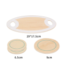 Dřevěná čajová souprava pro děti Modrá sada s konvičkou šálky a doplňky Hračka pro batolata Rozvojová kuchyňská hra na čajový dýchánek 4