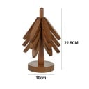 Drevená izolačná podložka 10x10x22,5 cm stojan na stromček dekoratívne žáruvzdorné prestieranie pod pohár proti obarenie kvetináč 4