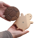 Dřevěná izolační podložka ve tvaru želvy 13x9x8,5 cm černý ořech podtácek proti opaření stolní dekorace konvice a čajové nádobí 3