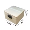 Drevená krabička s viečkom 8 x 8 x 4,5 cm kompaktný úložný box prírodné drevo so zapínaním na drobnosti šperky organizér 2