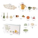 Drevená Montessori čajová sada pre deti Konvica s 2 hrnčekmi podnosom cukrárňou lyžičkami a podtáckami BPA Free vzdelávacia hračka kuchynský set 2