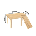Dřevěná platforma s žebříkem 28 x 17 x 13,5 cm Přírodní prolézačka pro hlodavce Králičí domeček Výběhová plošina pro morčata a křečky 2