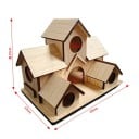 Drevená ptačia búdka s niekoľkými vchodmi 20 x 13 x 15 cm vstupné otvory 3,5 a 5 cm na záhradu balkón aj pozorovanie vtákov a hniezdenie 3