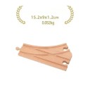 Dřevěná rozdvojená kolej 15,2 x 9 x 1,2 cm Rozdělení tratě do dvou směrů Velký spojovací díl pro tvorbu větví a rozšíření dřevěné vlakové dráhy 2