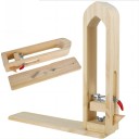 Dřevěná svorka na šití kůže s pákovým upínáním 32,5 x 34 cm přírodní stojan pro ševcovské a sedlářské práce 2