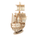 Dřevěné 3D puzzle model Malá loď 17x21x15 cm DIY stavebnice Dekorace na stůl Dárkový dřevěný model Lodní model pro kutily 2