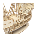 Dřevěné 3D puzzle model Malá loď 17x21x15 cm DIY stavebnice Dekorace na stůl Dárkový dřevěný model Lodní model pro kutily 4