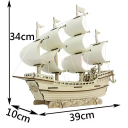 Dřevěné 3D puzzle model velké plachetnice 39x34x10 cm Montážní stavebnice Dekorační loď DIY řemeslný model Lodní dekorace na stůl 2