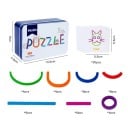 Drevené kreatívne puzzle s kartičkami 13,5 x 9 x 4,8 cm skládací vzdelávacia hra farebné stavanie tvarov a obrázkov deti 4