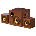 Dřevěné reproduktory mogolala 2.1 stolní set se subwooferem USB napájení a 3,5 mm jack 14 x 14 x 14 cm pro PC notebook a telefon 1