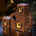 Dřevěné reproduktory mogolala 2.1 stolní set se subwooferem USB napájení a 3,5 mm jack 14 x 14 x 14 cm pro PC notebook a telefon 3