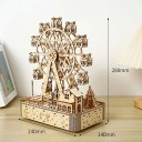 Dřevěné ruské kolo 24 × 14 × 28,8 cm 3D puzzle mechanický model Stavebnice s pohyblivými částmi Kreativní dekorace a dárek pro dospělé 6