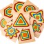 Drevené vkladacie puzzle geometrické tvary 3