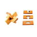 Drevený hlavolam zámok 4,5 x 4,5 cm Trojčlenný logický hlavolam pre deti i dospelých Hra na premýšľanie Drevené puzzle Relaxácia Tréning mozgu 2