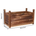 Drevený kvetináč truhlík na rastliny 60 x 30 x 34 cm vonkajší z opáleného dreva hnedý veľkosť M na balkón a terasu na kvety aj zeleninu 2