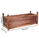 Drevený kvetináč truhlík na rastliny 90 x 30 x 34 cm vonkajší z opáleného dreva hnedý veľkosť L na balkón a terasu na kvety aj zeleninu 2