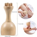 Dřevěný ruční masážní kalíšek proti celulitidě Průměr 8,8 cm Kalíšek i hlavice se 4 výstupky Přírodní dřevo Na tvarování těla stehen a paží 2