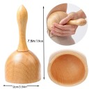 Dřevěný ruční masážní kalíšek proti celulitidě Výška 19 cm a průměr 9 cm Přírodní dřevo s dlouhou rukojetí Na tvarování těla stehen i paží 2