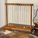 Dřevěný stojan na náhrdelníky s háčky 24,5 cm výška 30 cm délka 6 cm šířka stolní organizér na šperky hnědý dřevo 4