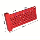 Dřevoobráběcí rýsovací pravítko T-65 mm metrické hliníkové měřidlo 80 × 43 mm červené s T otvory pro přesné značení dřeva 2