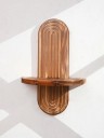 Drewniana półka ścienna w stylu Boho z miejscem do przechowywania, elegancki design 5