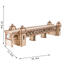 Drewniana układanka 3D Most 47,6 x 10,5 x 6,7 cm Model do samodzielnego złożenia dla dzieci i dorosłych Dekoracja stołu 247 elementów Zestaw 3
