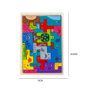 Drewniane puzzle 15 x 22,5 cm dla dzieci od 3 lat Urocze oceaniczne zwierzęta Foka krab rekin Edukacyjna zabawka rozwijająca logiczne myślenie i motorykę 3