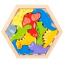 Drewniane puzzle 3D dinozaury 18.5 x 16.5 cm Edukacyjna zabawka do składania dla dzieci Wsparcie myślenia Motoryki Zabawa w naukę z prehistorycznym motywem 1